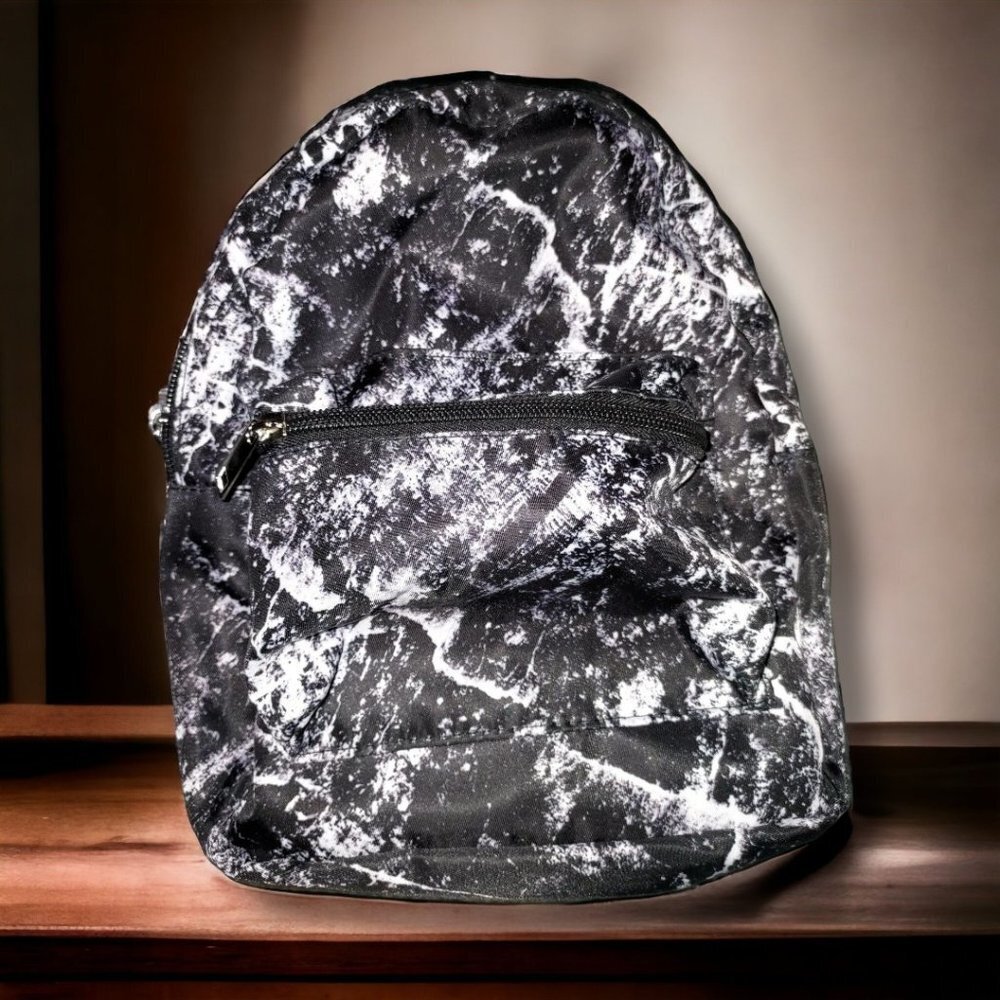 NWOT Marbled Black and White Mini Backpack